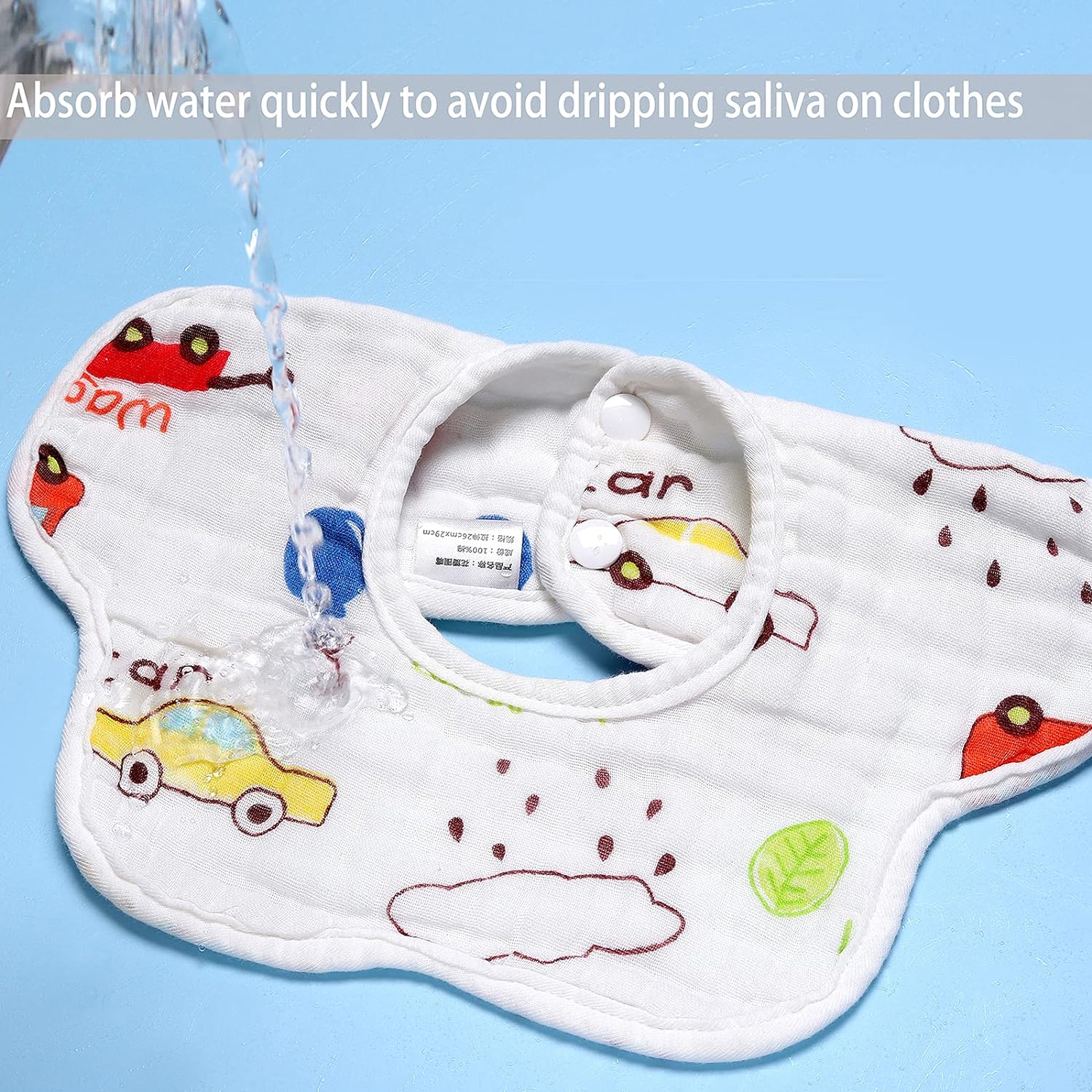 6pcs Baby Petal Bibs 360Degree Rotating Multicolor 100percent Cotton Super Soft and Absorbent with 8 Layers of Gauze Suitable for 03 Years Old Boys and Girls Who Are Teethi - Image 5